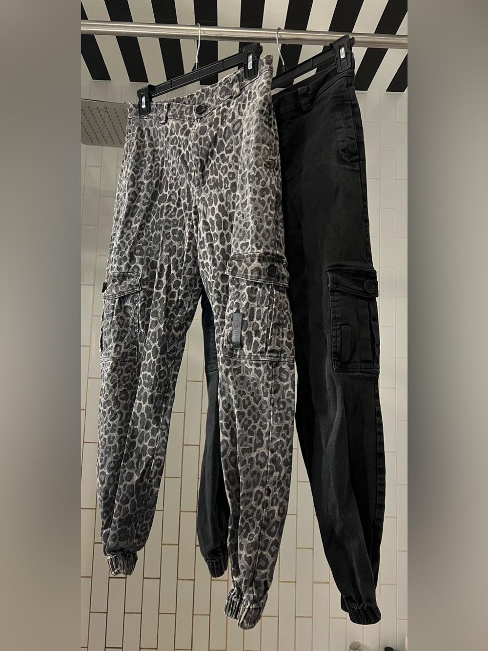 BUNDLE of 2! Blackmilk Cargo Pants in Leopard + Black